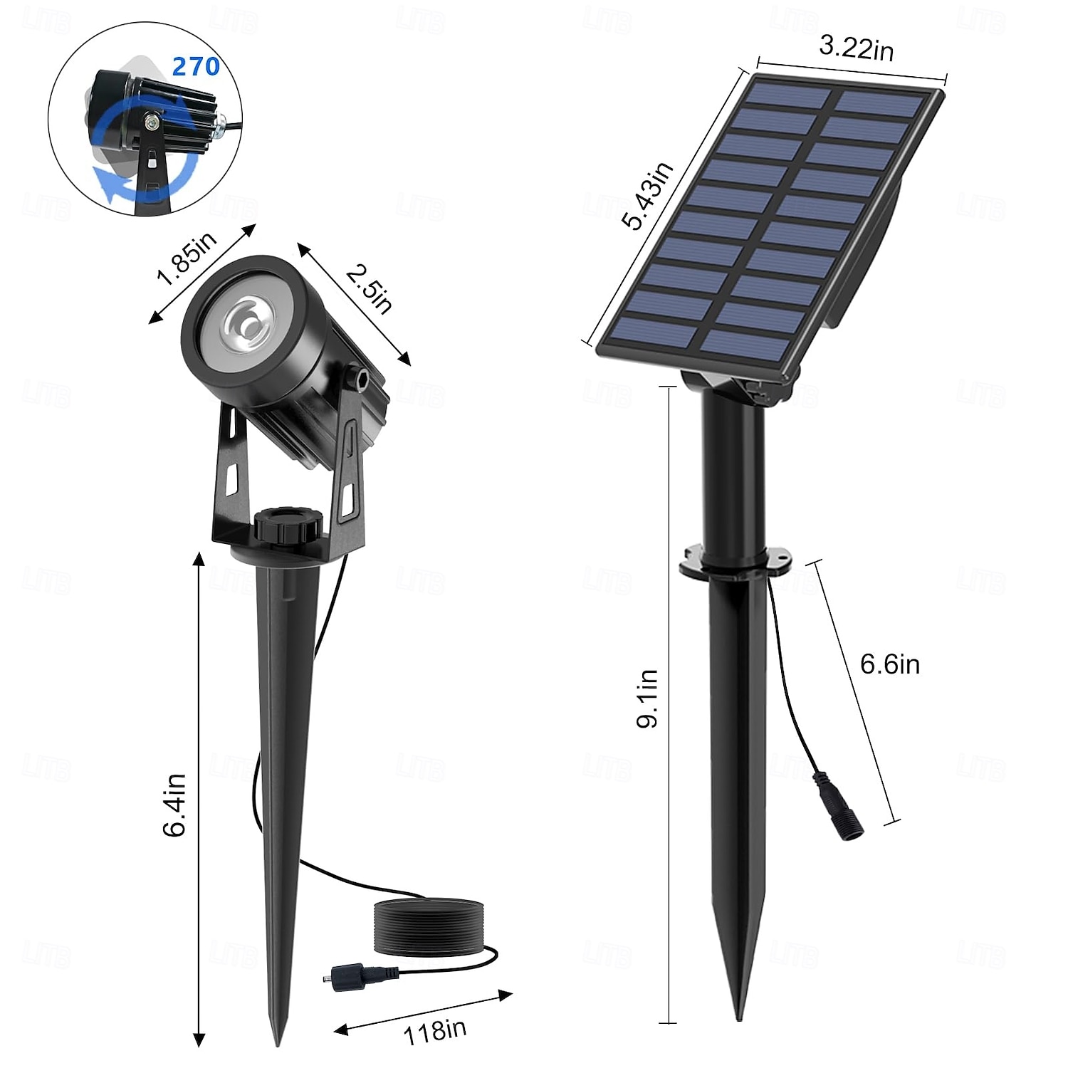 1pc 2-Head Outdoor Solar Waterproof Spotlight for Courtyard, Garden, Pond, Tree, Pathway and Lawn Lighting 2025 - $65.99 –P5