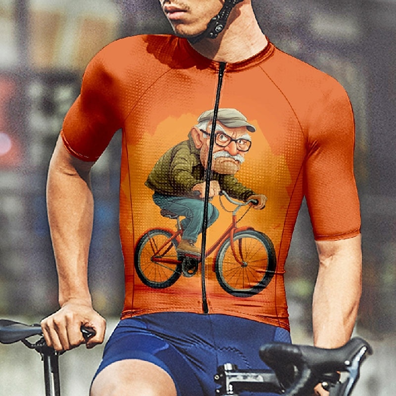 2025年 男性用 サイクリングジャージー グラフィック 半袖 バイク Tシャツ ジャージー 3つのリアポケット付き マウンテンサイクリング 速乾性 人間工学デザイン ウィッキング 高通気性 スポーツ レッド バーガンディー オレンジ 衣類  コレクション – $28.99 –P4