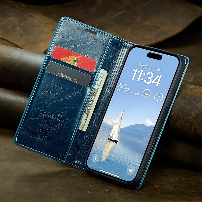 telefon Etui Til iPhone 16 15 14 Pro Max Plus iPhone 13 12 11 Pro Max Flip deksel med stativ Magnetisk Kortspor Kontor / Bedrift TPU PU lær 2025 - $15.99 –P1