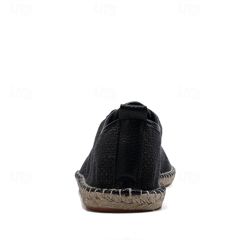 scarpe espadrillas da uomo in tela beige con lacci e suola in corda di juta – comode calzature estive casual del 2025 a $32.99 –P9