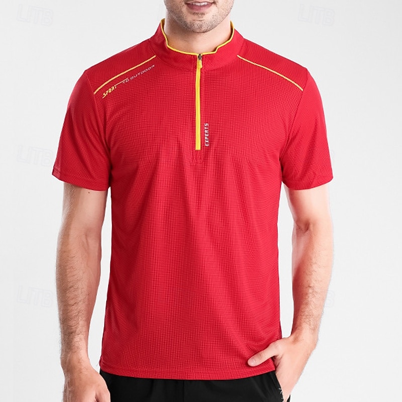 Bărbați Tricou Κοντομάνικο πεζοπορίας Manșon scurt Quarter Zip Tricou Tee Tricou muscular Cămașă cu mânecă scurtă În aer liber Uscare rapidă A face exerciţii fizice Απαλό Κατά του ιδρώτα Var 2026 - $18.49 –P3