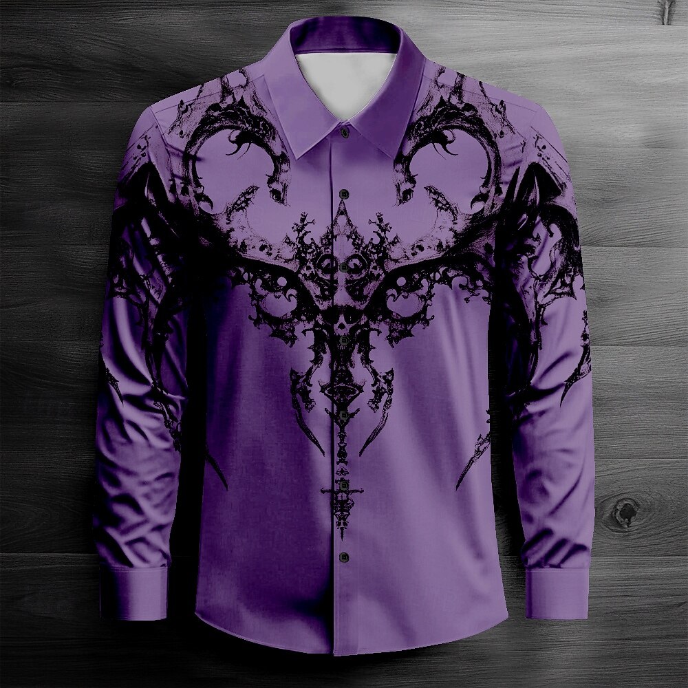Per uomo Teschi cool Camicia con Bottoni Manica Lunga Moda Casual Abbigliamento da sera Streetwear Quotidiano Autunno Inverno Primavera & Estate Colletto a Camicia Cardigan con Bottoni Stampa 3D Blu del 2026 a $28.99 –P7