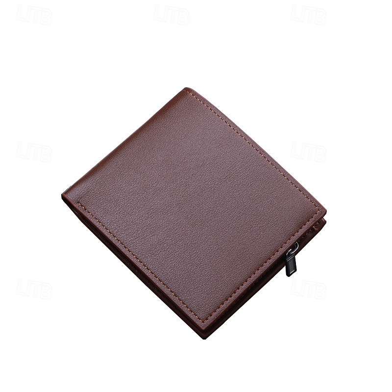 Wallet with Zipper, Father's Day Gift for Men Multi-Card Holder, Fashionable Leather Bifold Wallet for Men, Stylish and Durable 2025 - $8.99 –P6