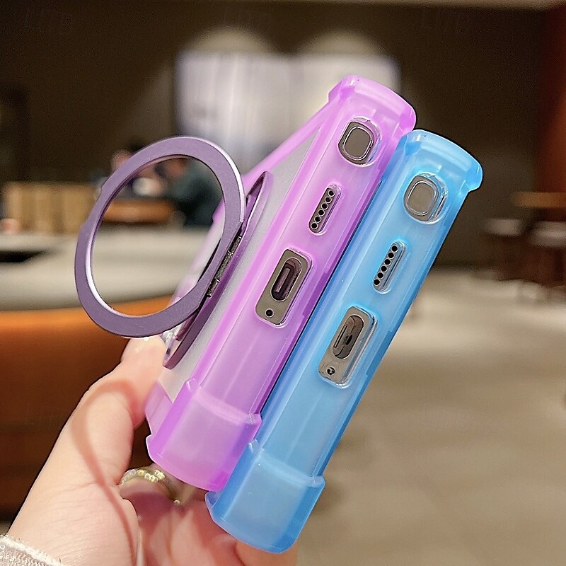 telefone Capinha Para Samsung Galaxy S24 Ultra S24 Plus S24 S25 Ultra Capa traseira Com Suporte Magnética Suporte para carregamento sem fio Retro TPU PC de 2025 por $18.99 –P7