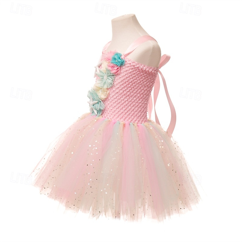 Book Week 2026 Kids Girls' Party Dress Rainbow Flower Sleeveless Performance Birthday Beautiful Sweet Knee-length Party Dress Swing Dress A Line Dress Summer 4-12 Years Pink Purple Light Blue 2026 - $31.99 –P10