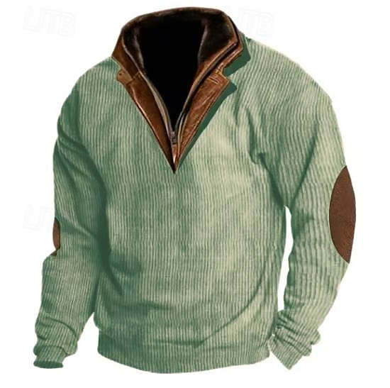 Hombre Sudadera Albaricoque Azul Marino Marrón Café Verde claro Cuello Mao Bloque de color Retazos Deporte Diario Festivos Pana Vintage Ropa de calle Básico Otoño invierno Ropa Sudaderas con capucha 2025 - $34.99 –P8