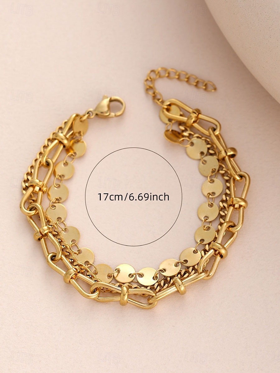 Necklace Chrome Gold Women's Elegant Fashion Layered Wedding irregular Necklace For Wedding Party 2025 - $14.99 –P4