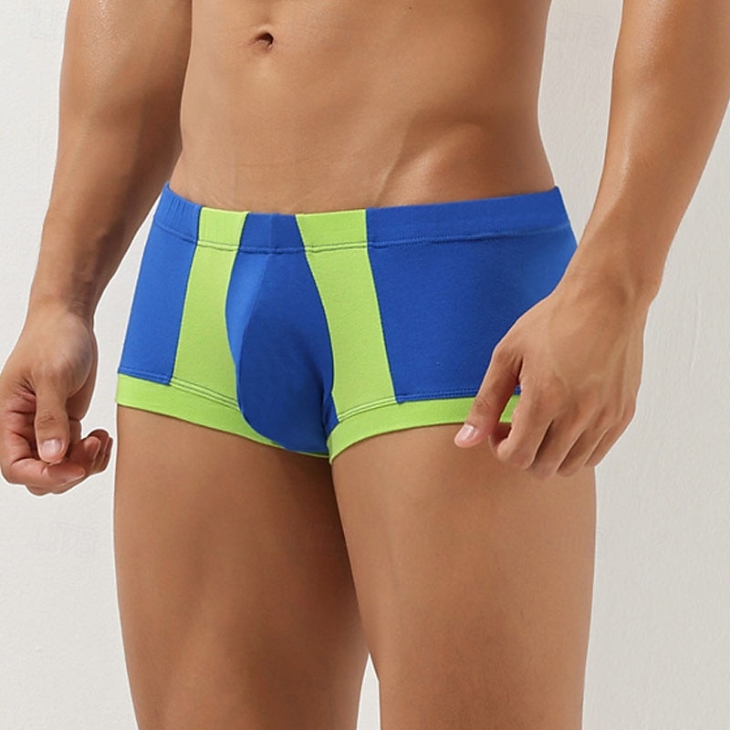Men's 1 PCS Boxers Underwear Boxer Shorts Patchwork Spandex Breathable Soft Comfortable Color Block Letter & Number Mid Rise Black Red 2025 - $8.99 –P7