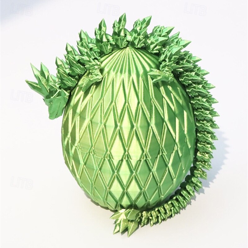 Oeuf de dragon imprimé en 3D, dragon volant arc-en-ciel dans des œufs colorés, jouet anti-stress pour cadeau d'anniversaire, figurine de bureau flexible, décoration de 2025 ? $24.99 –P1