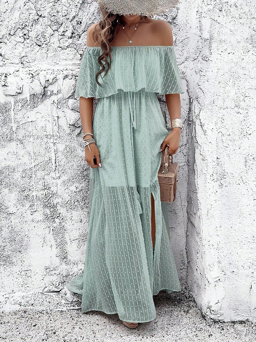 green apricot dress Dianthus Lace Insert Maxi Dress main image 1