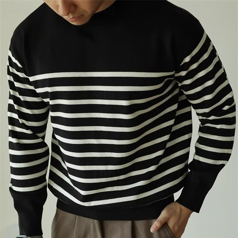 Per uomo Pullover Maglione Maglione lavorato a maglia A coste Maglia Top regolari Lavorato a maglia Banda Girocollo Di tendenza Essenziale Da mare Da tutti i giorni Abbigliamento Autunno inverno Nero del 2026 a $34.99 –P6