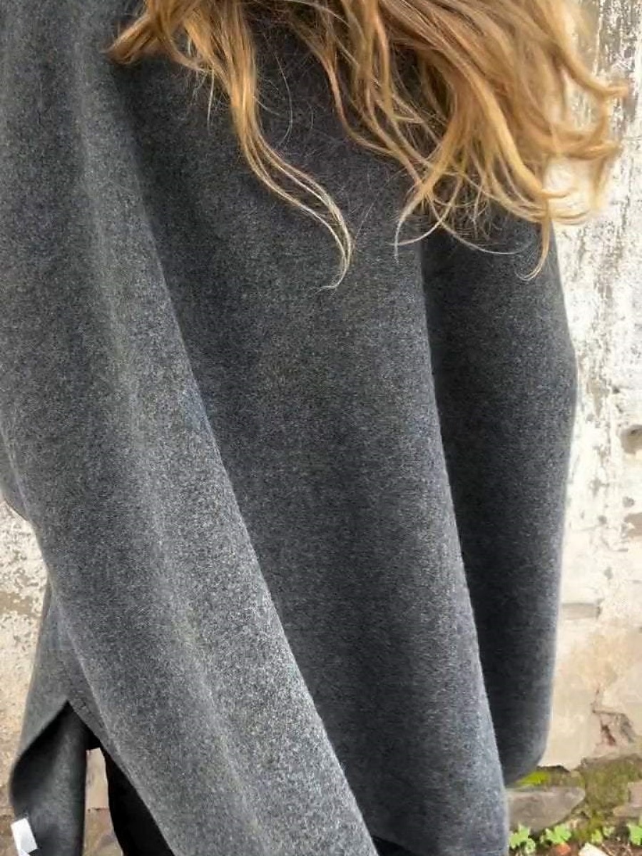 Dam Mantel / kappor Utomhus Gata Dagligen Höst Vinter Normal Täcka Normal Håller värmen Andningsfunktion Samtida Stylish Jacka 3/4 ärm Ensfärgat Pälskrage Svart Kaki Grå 2025 - $44.99 –P6