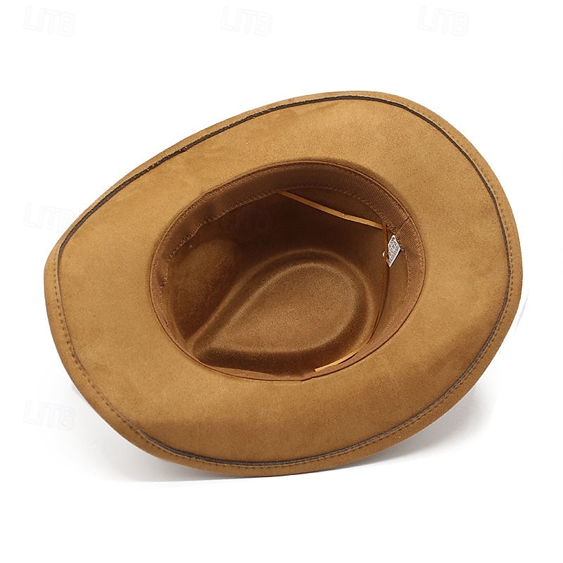 Homme Chapeau de soleil Chapeau de cowboy Chapeau Fedora Trilby Noir Chameau Laineux Le style rétro Mode 18ème siècle État du Texas du quotidien Le thème de la fête Couleur unie / unie Ecran Solaire de 2025 ? €20.99 –P1
