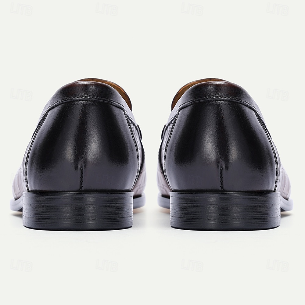 κομψά καφέ δερμάτινα loafers με μοτίβο κροκόδειλου και λεπτομέρεια για άνδρες | ιδανικό για casual και business casual 2025 - $94.99 –P5