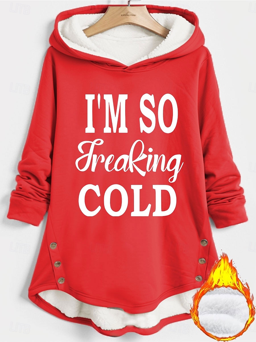 Women's Hoodie Sweatshirt Pullover Warm Fuzzy Comfrt Sherpa Fleece Lined Letter Casual Sports Hoodie Print Long Sleeve Black Dark Pink Red Blue Gray Fall & Winter 2025 - $38.99 –P4