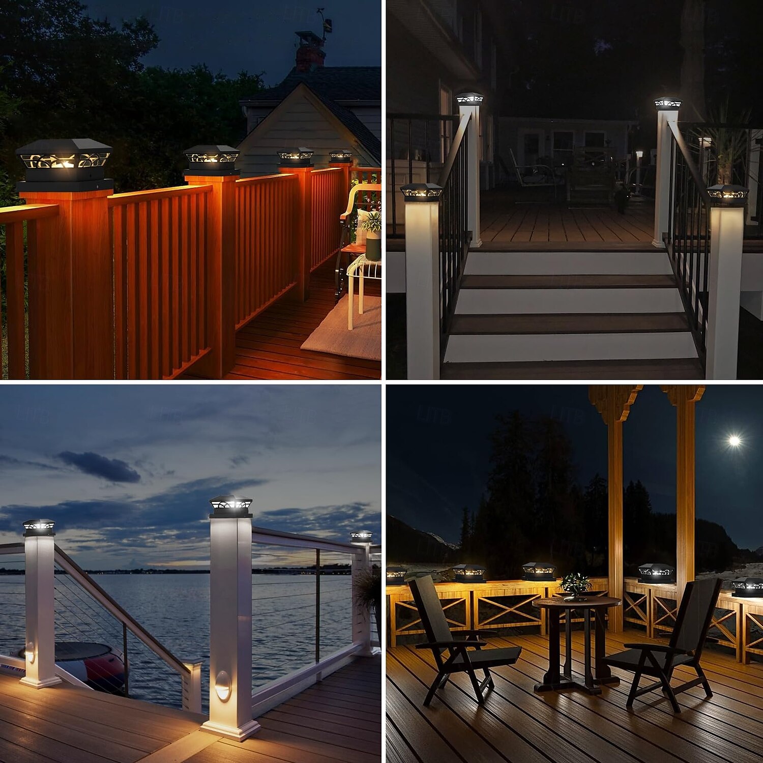 lampada da recinzione a colonna solare - lampada da giardino e cortile per esterni per recinzione con palo in legno, decorazione per ville, lampada a colonna da 4/5 pollici 1 pz. del 2025 a $24.99 –P2