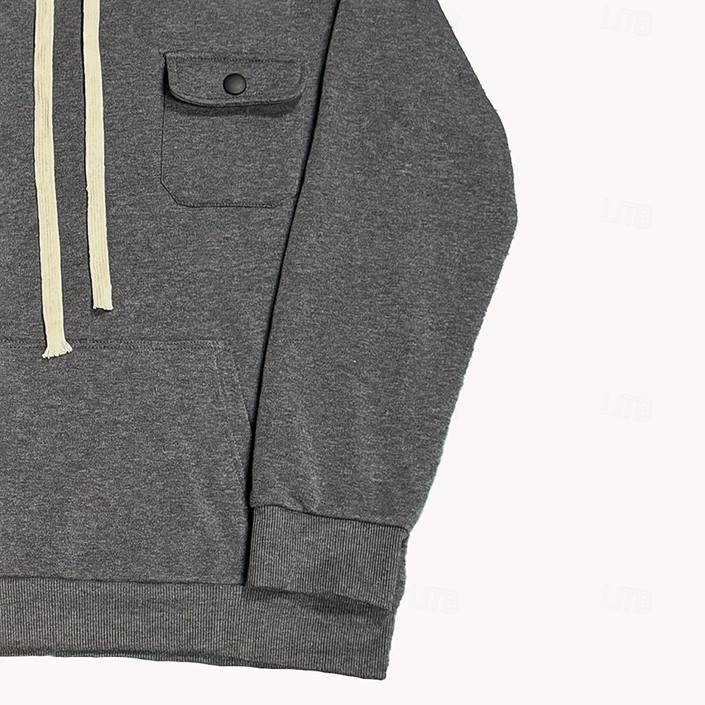Hombre Sudadera Sudadera con capucha de lana Sudadera táctica con capucha Negro Verde Ejército Caqui Gris Ligero Gris Oscuro Con Capucha Plano Bolsillo Casual Diario Ropa de calle Básico Casual 2025 - $27.99 –P10