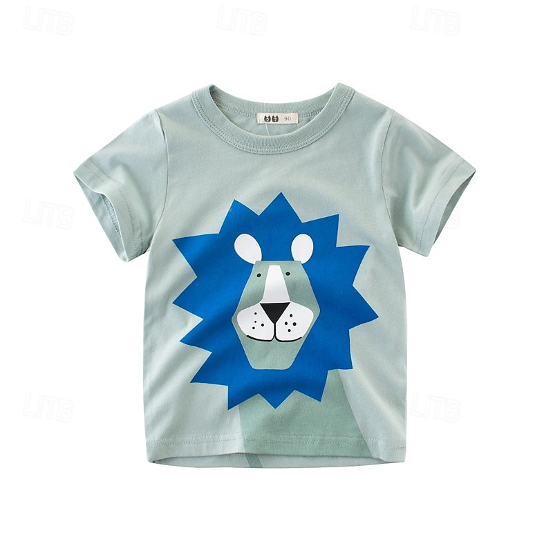 Multipack 3st Pojkar Rund hals Kort ärm Grå+Gul+Grön T-shirt T-tröja Mönster Grafisk Semester Dagliga kläder 100 % bomull Vår & sommar 2025 - $22.99 –P2