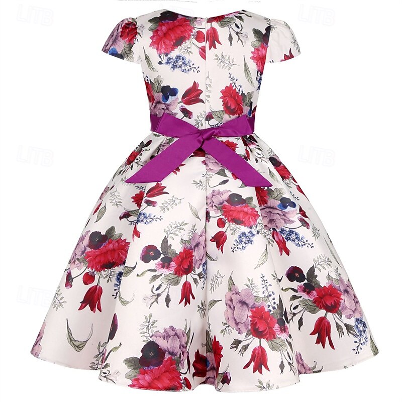 Enfants Fille Robe de fête Fleur Manche Courte Utilisation Anniversaire Noeud de cravate Magnifique Doux Coton Maxi robe soirée Robe Évasée Robe Trapèze Eté 4 ans et + Jaune Rose Claire Rouge de 2025 ? $32.99 –P2