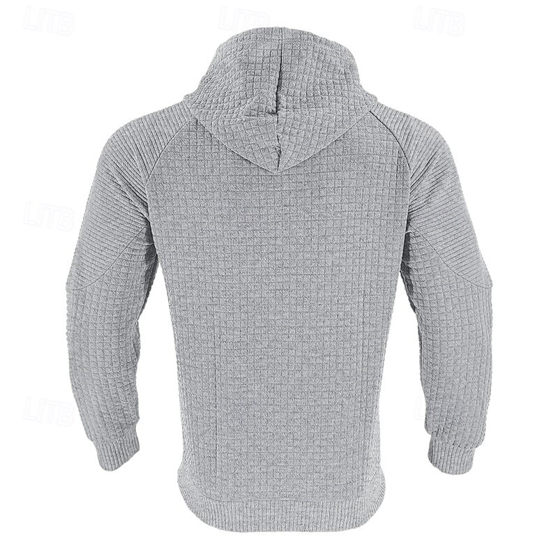 Herr Huvtröja Svart Vit Kaki Ljusgrå Mörkgrå Huva Slät Framficka Strukturerad Sport & Utomhus Dagligen Helgdag Polyester Streetwear Grundläggande Ledigt Vår & Höst Kläder Pull Tröjor Långärmad 2025 - $24.99 –P20