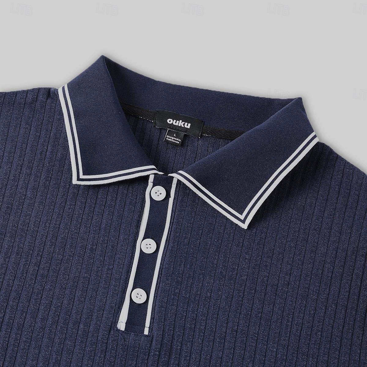 Herren Poloshirt Golfhemd Arbeit Casual Kargen Gerippter Polokragen Kurzarm Basic Modern Farbblock Patchwork Taste Frühling Sommer Regular Fit Hellblau Weiß Burgunderrot Marinenblau Grau Poloshirt 2025 - $26.99 –P3