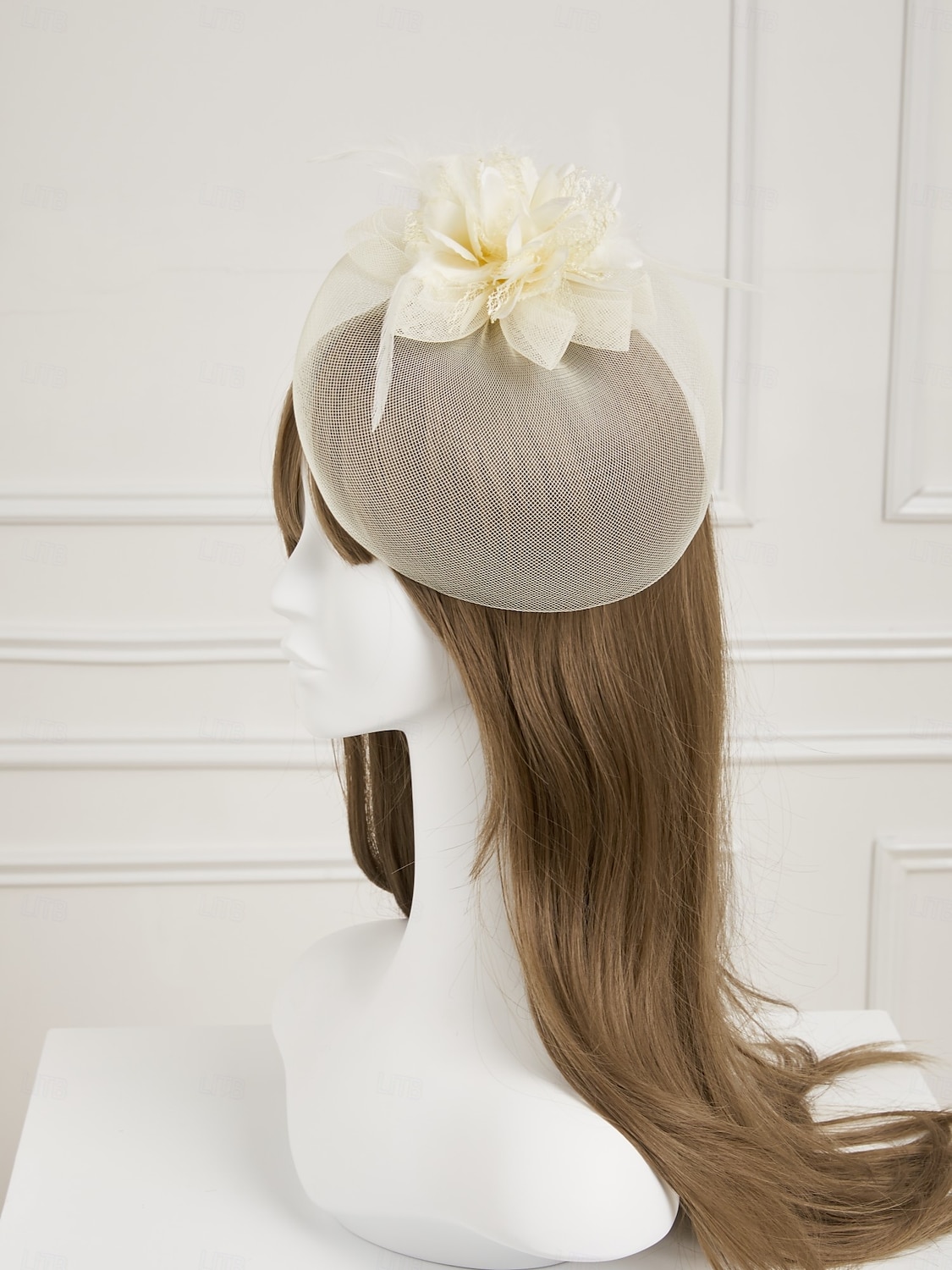 White Wedding Fascinator Tulle Beaded Organza Fascinators Hats Headwear Clip Vintage Elegant with  Feathers Fur Flower 1 Piece Kentucky Horse Race Tea Party Ladies Day Headpiece 2025 - $18.99 –P6