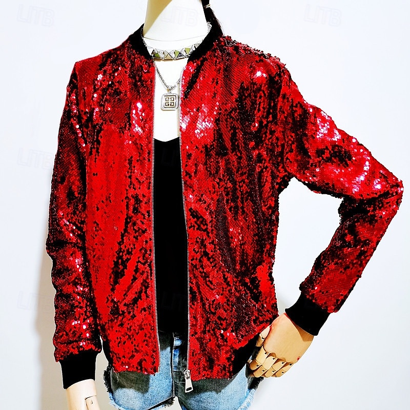 Retrò Vintage Anni '80 Cappotto Paillettes Tinta unita Per donna Halloween Mascherata Performance Parata dell'Orgoglio Mese dell'orgoglio Adulti Cappotto Tutte le stagioni del 2025 a $48.99 –P9