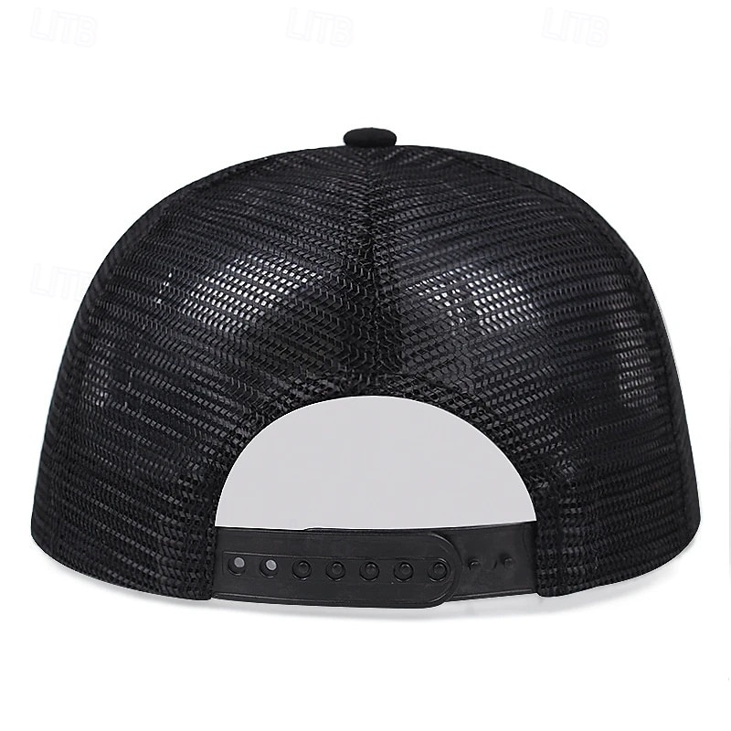 Herren Snapback Cap Cap Basecap Sonnenhut Kappe Mesh-Kappe Schwarz Weiß Baumwolle Gitter Netzrücken Modisch Brautkleider schlicht Strasse Täglich Graphic Einstellbar Sonnenschutz Atmungsaktiv 2025 - $7.99 –P5