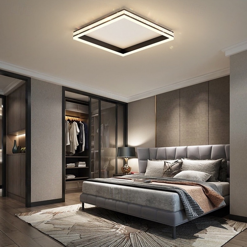 Lâmpada de teto quadrada led com escurecimento contínuo cor da luz luz de teto comutável 50cm 110-240v de 2025 por $287.99 –P6