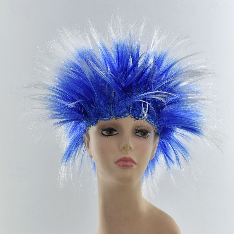 perruque synthétique bouclée partie médiane perruque courte noir jaune rose rouge bleu cheveux synthétiques hommes rose rouge noir pour le carnaval de 2025 ? $10.99 –P8