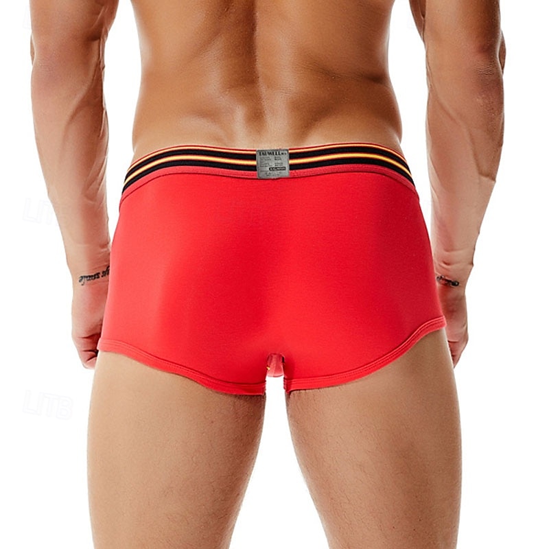 Men's 1 PCS Boxers Underwear Boxer Shorts Patchwork 90% Cotton Breathable Soft Comfortable Color Block Letter Mid Rise Black White 2025 - $10.49 –P6