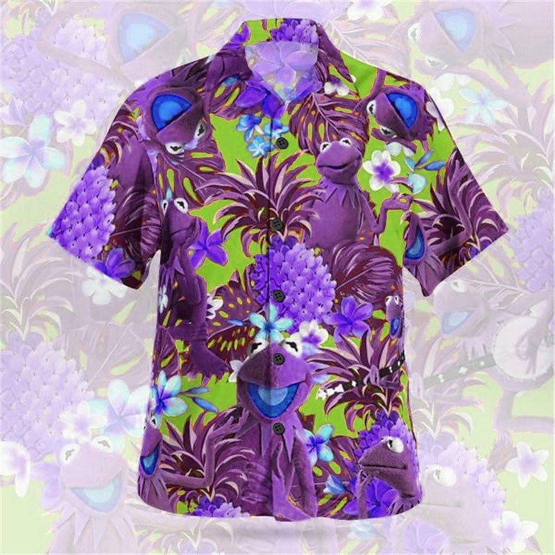 Per uomo Pop art Ananas Hawaiano Camicia Camicia estiva Camicia hawaiana Manica corta Camicia Collo ripiegabile Hawaiano Originale Informale Esterno Strada Informale Rosso verde Verde chiaro Blu Con del 2025 a $3.09 –P5
