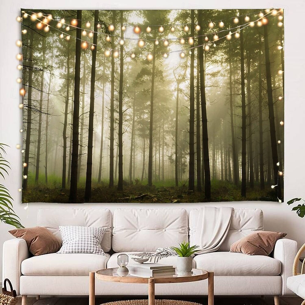 paisagem floresta tapeçaria pendurada arte de parede grande tapeçaria mural decoração fotografia pano de fundo cobertor cortina casa quarto sala de estar decoração de 2025 por $16.99 –P6
