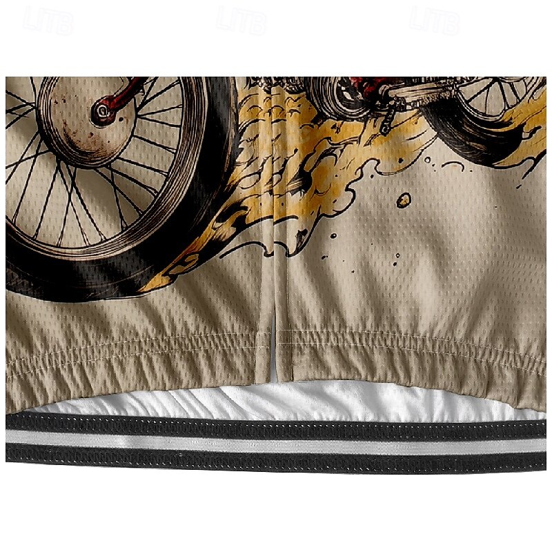 Herr Cykeltröja Grafisk Kortärmad Cykel T-shirt Tröja med 3 bakfickor Bergscykling Snabb tork Anatomisk design Uppsugande Andningsfunktion sporter Svart Kaki Kläder 2025 - $25.99 –P14