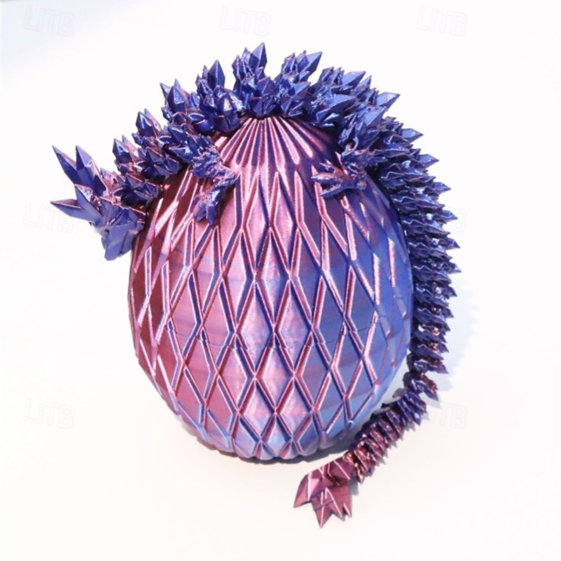Oeuf de dragon imprimé en 3D, dragon volant arc-en-ciel dans des œufs colorés, jouet anti-stress pour cadeau d'anniversaire, figurine de bureau flexible, décoration de 2025 ? $24.99 –P3