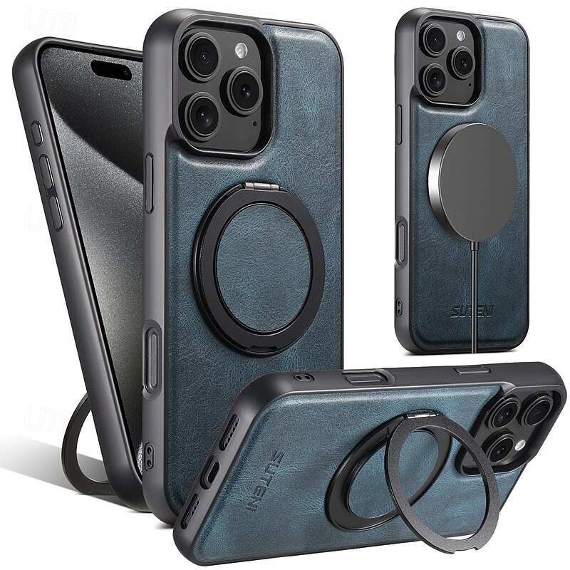 2025年 電話 ケース 用途 iPhone 16 Pro Max プラス iPhone 15 プロマックスプラス iPhone 14 13 12 Pro Max Plus バックカバー スタンド付き 磁石バックル ワイヤレス充電をサポート レトロ風 TPU PUレザー  コレクション – $23.99 –P8