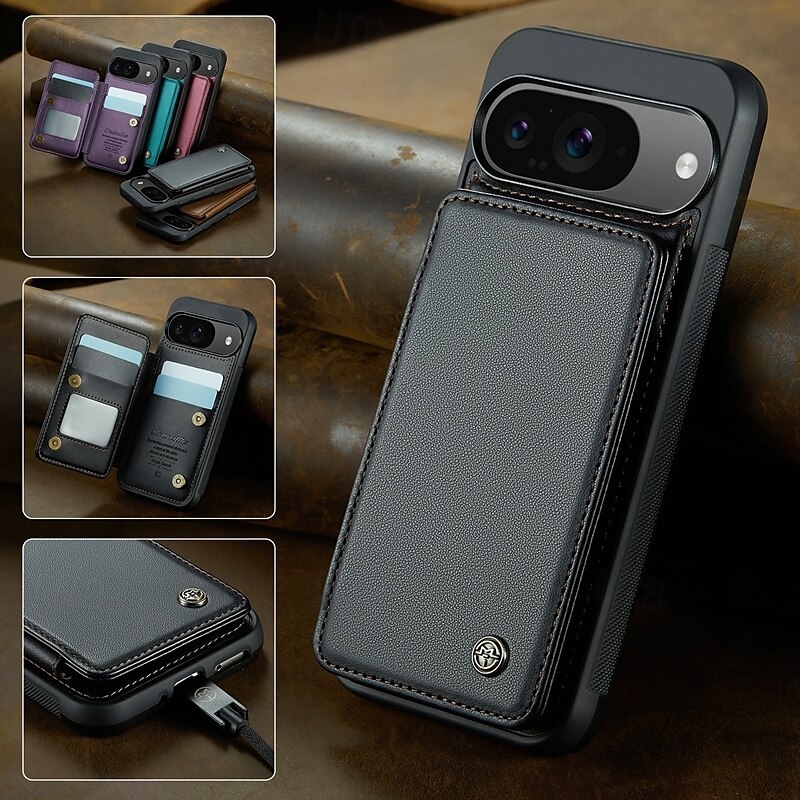 טלפון מגן עבור גוגל Pixel 9 Pro Pixel 9 Pro XL Pixel 8 Pro Pixel 8 פיקסל 9 כיסוי אחורי עם מעמד חריץ לכרטיס עמיד בזעזועים רטרו TPU PC 2025 - $19.99 –P14