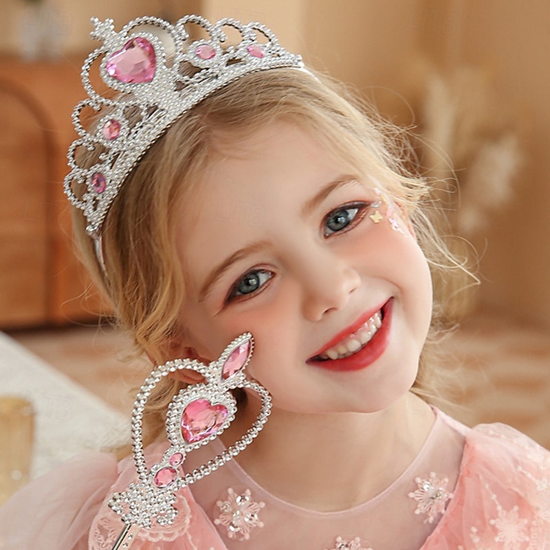 2 Stück kinderkleidung Mädchen Haarzubehör Tiara Aktiv Süß Party Geburtstag Herz Rosa Blau 2025 - $5.49 –P8