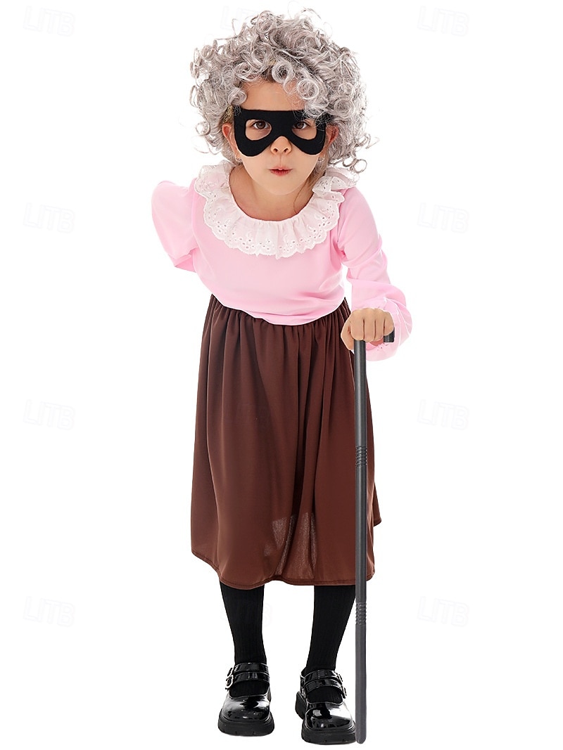 Old Women Grandma Outfits Cosplay Wigs Costume Cosplay for Girls' Kid's  Halloween Carnival Back to School 100th Day of School 2026 - GBP 31