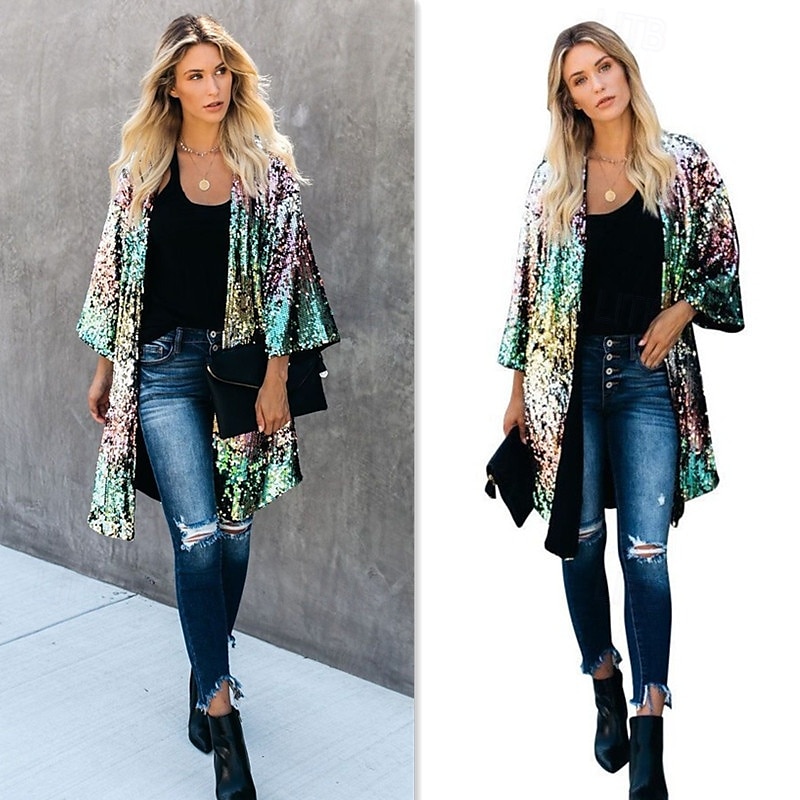 Retro Vintage 1980s Coat Sequins Women's Halloween Masquerade Performance Pride Parade Pride Month Adults' Coat 2025 - $47.99 –P1