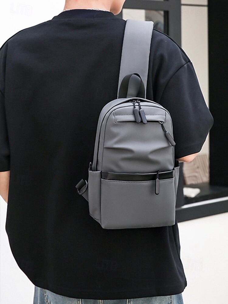 Pánské Crossbody kabelka Taška přes rameno Na rameno Nylon Venkovní Běžné / Denní Zip Více kapes Velká kapacita Lehká váha Pevná barva Černá Modrá Šedá 2025 - $19.99 –P1