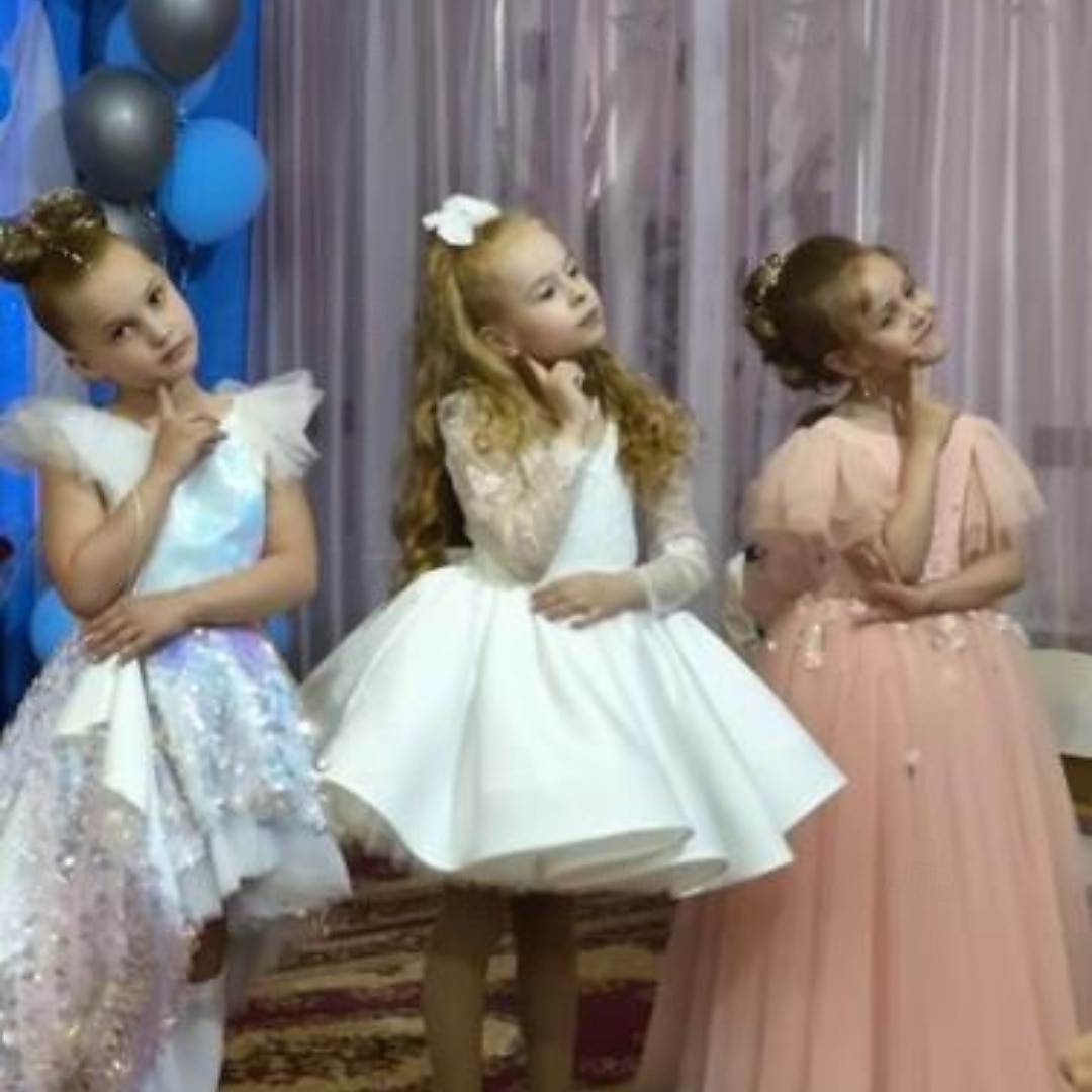 Děti Dívčí Květinové dívčí šaty Šaty pro první přijímání Šaty na párty Pevná barva Dlouhý rukáv Výkon Svatební Párty Síťka Princeznovské Sladký Síťka Do půli lýtek Plášťové šaty Tylové šaty Léto Jaro 2025 - $79.99 –P20