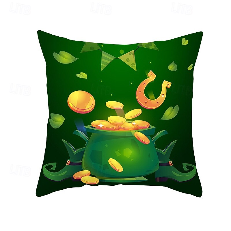 husă de perne decorativă ziua Sfântului patrick 1 bucată shamrock husă de pernă pătrată moale față de pernă pentru dormitor living canapea canapea scaun 2025 - $12.99 –P7