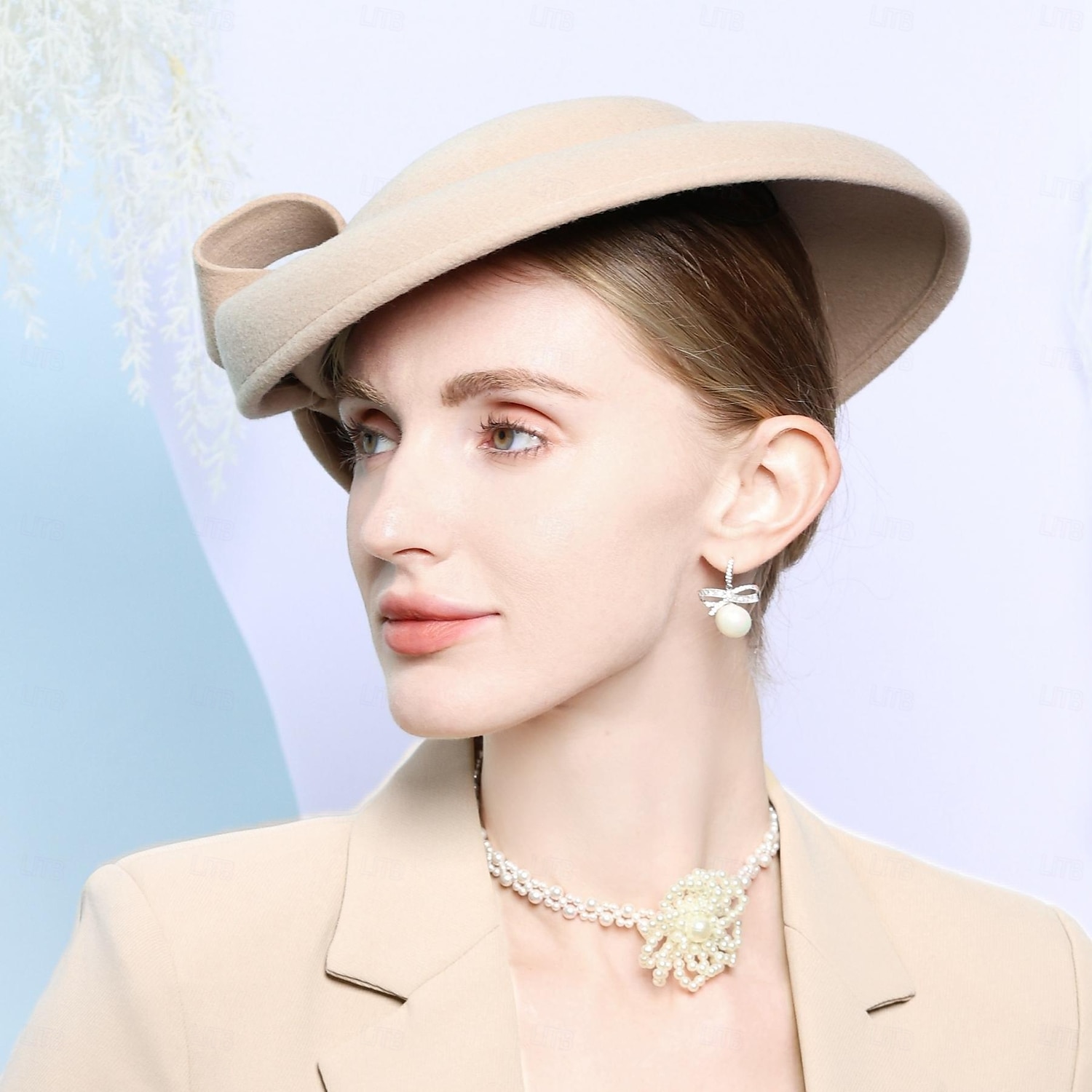 hattar 100 % ull fedora hatt fat hatt bröllop tefest elegant bröllop med pilbåge skarvning huvudbonader huvudbonader 2025 - $46.99 –P6