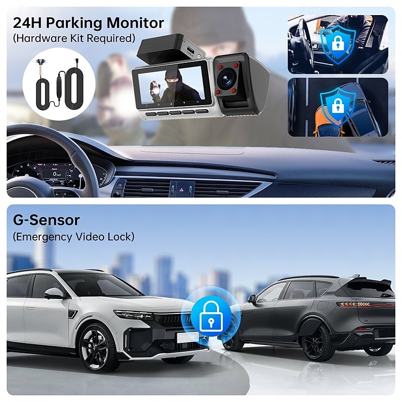 K26 1440P New Design / HD / with Rear Camera Car DVR 150 Degree Wide Angle IPS Dash Cam with WIFI / GPS / G-Sensor 4 infrared LEDs Car Recorder 2025 - $81.99 –P10