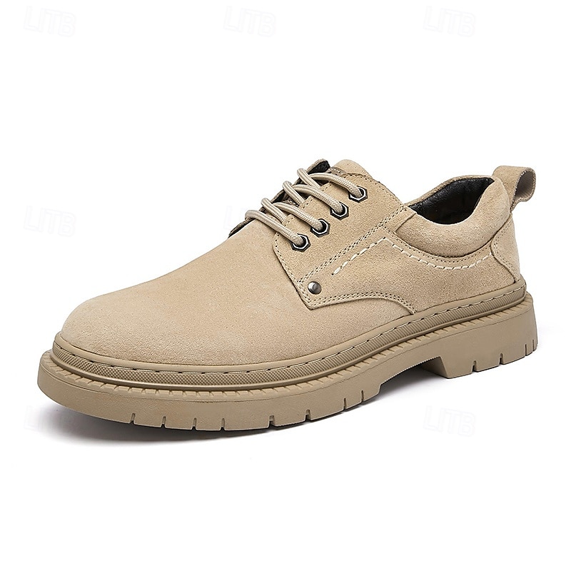 Arbeitsschuhe für Herren aus hellbraunem Wildlederimitat mit Schnürung und robuster Sohle – strapazierfähiges Freizeitschuhwerk für die Arbeit, zum Wandern und für den Alltag 2025 - $59.99 –P10