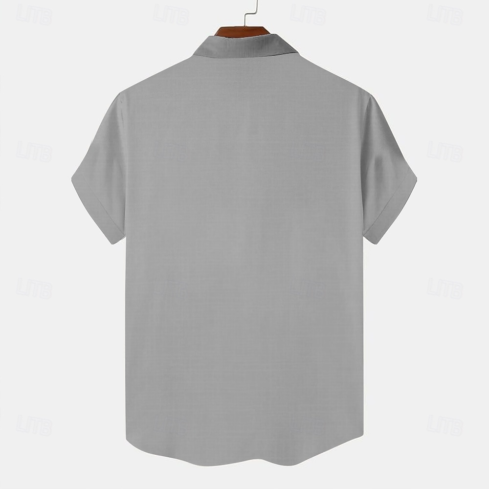 Herren Blumen Lässiges Hemd Knopfhemd Kurzarm Brautkleider schlicht Resort Urlaub Normal Casual Sommer Frühling Umlegekragen Knopf Rosa Blau Grau 2025 - $24.99 –P4