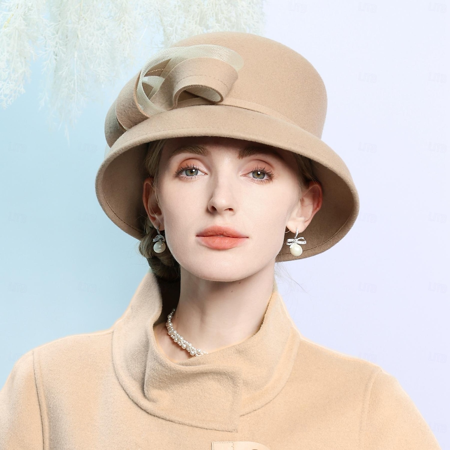 hatter 100% ull bowler / cloche lue bøtte lue bryllup teselskap elegant bryllup med bowknot skjøting hodeplagg hodeplagg 2025 - $74.99 –P3