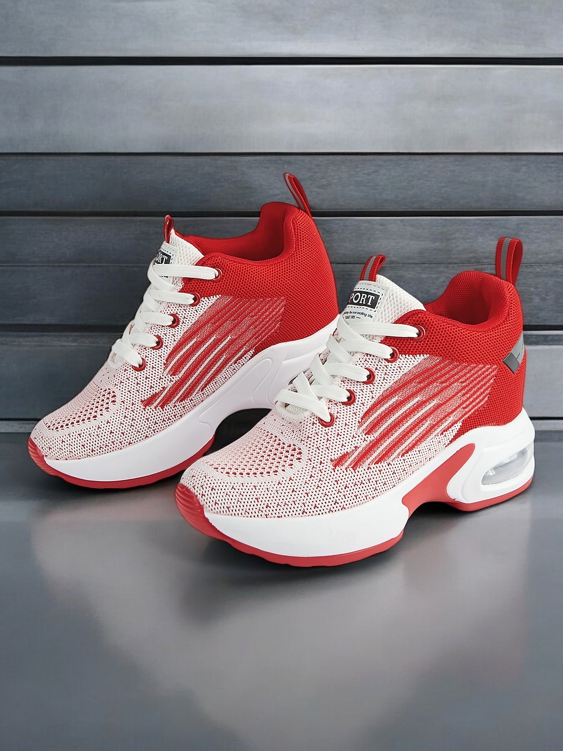 vielseitige rote Damen-Sneaker mit Luftpolstersohle für das Fitnessstudio oder Freizeitausflüge 2025 - $42.99 –P1