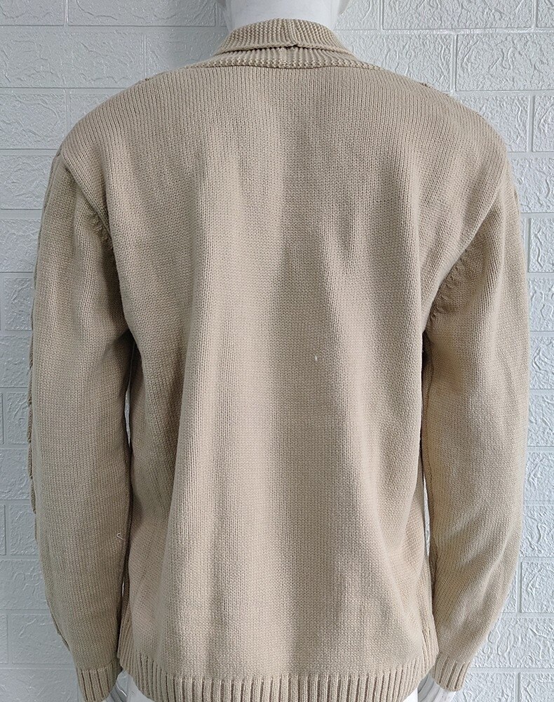 Men's Sweater Cardigan Sweater Fall Sweater Cable Cropped Plain Shawl Collar Fashion Warm Ups Christmas Xmas Clothing Apparel Fall & Winter Wine Red Black S M L 2025 - $27.99 –P3